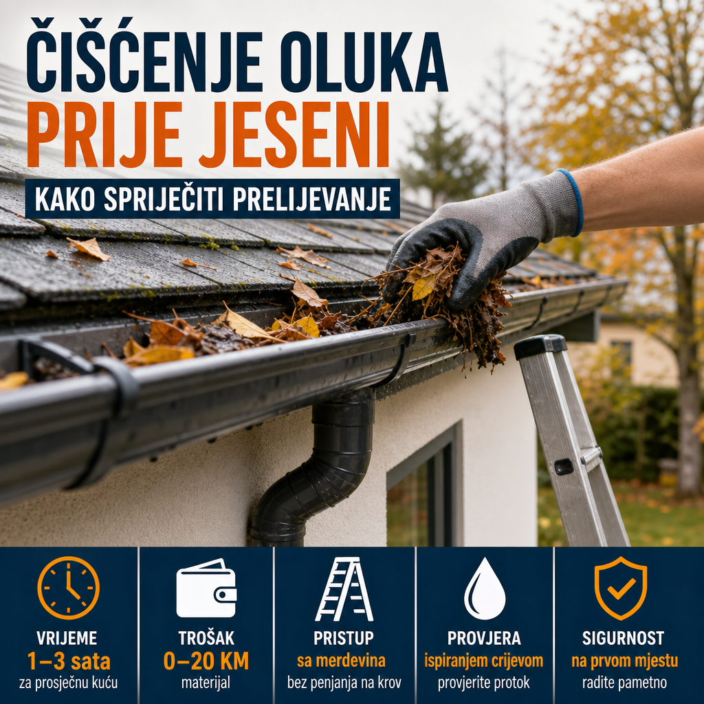 Čišćenje oluka prije jeseni - kako spriječiti prelijevanje