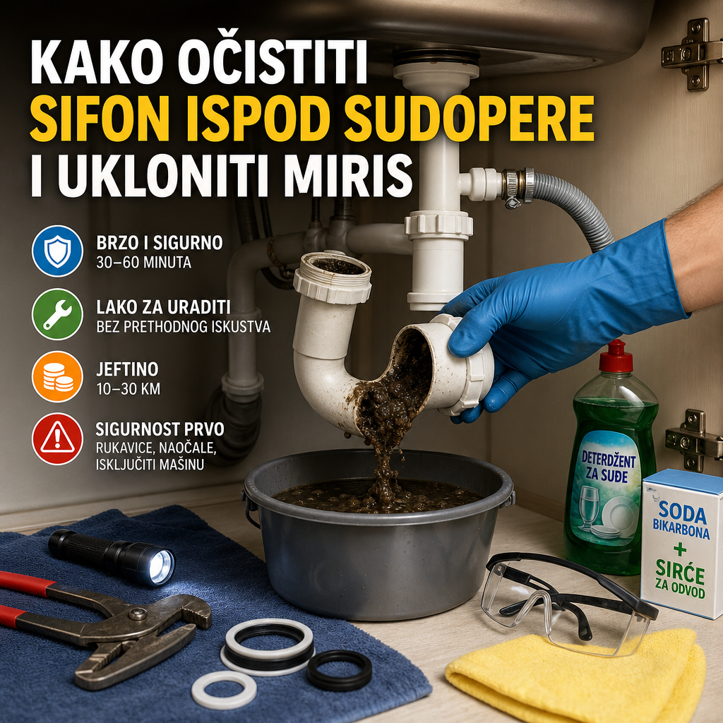 Kako očistiti sifon ispod sudopere i ukloniti miris