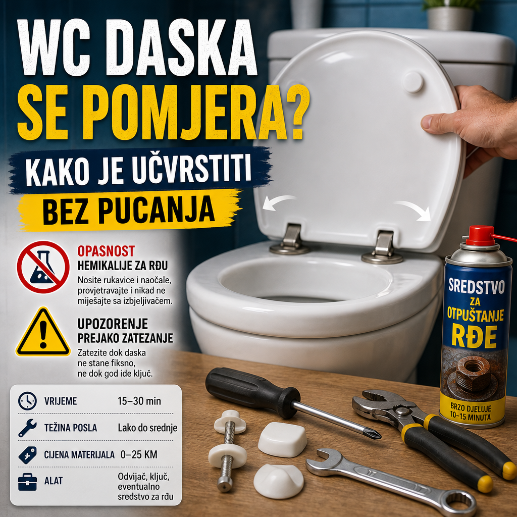 WC daska se pomjera, kako je učvrstiti bez pucanja