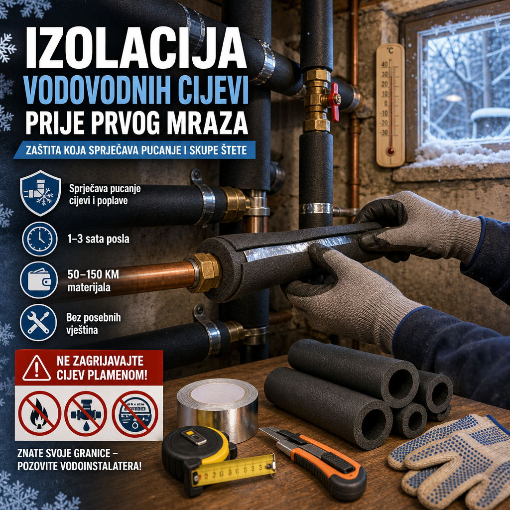 Izolacija vodovodnih cijevi prije prvog mraza kod kuće