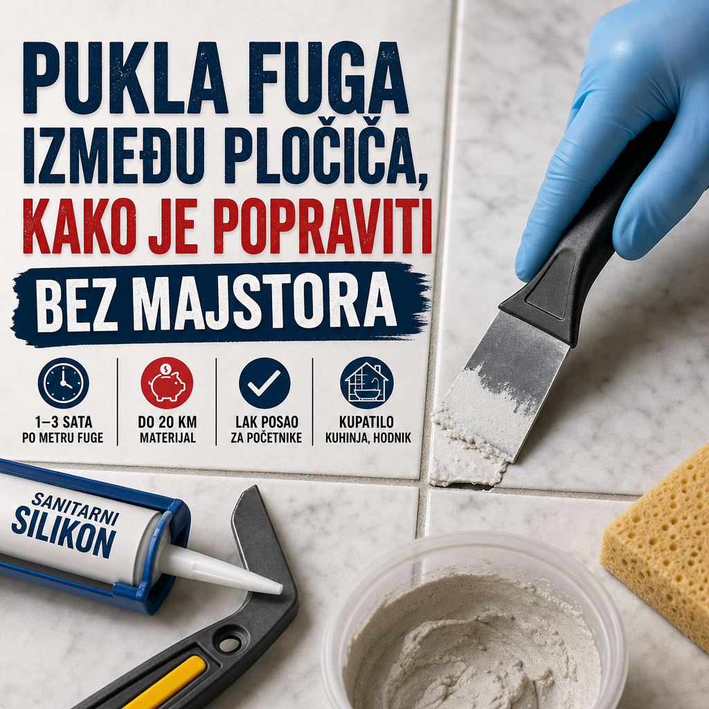 Pukla fuga između pločica, kako je popraviti bez majstora