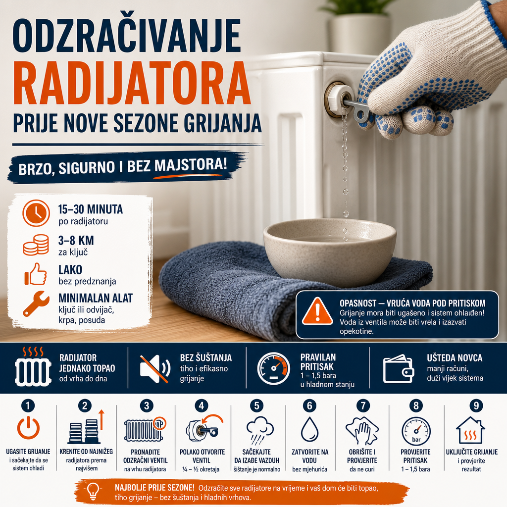 Odzračivanje radijatora prije nove sezone grijanja