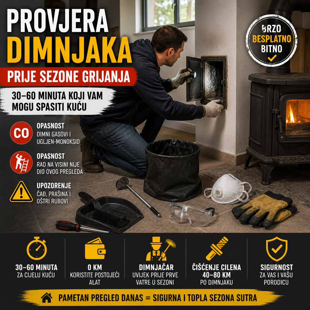 Provjera dimnjaka prije sezone grijanja kod kuće