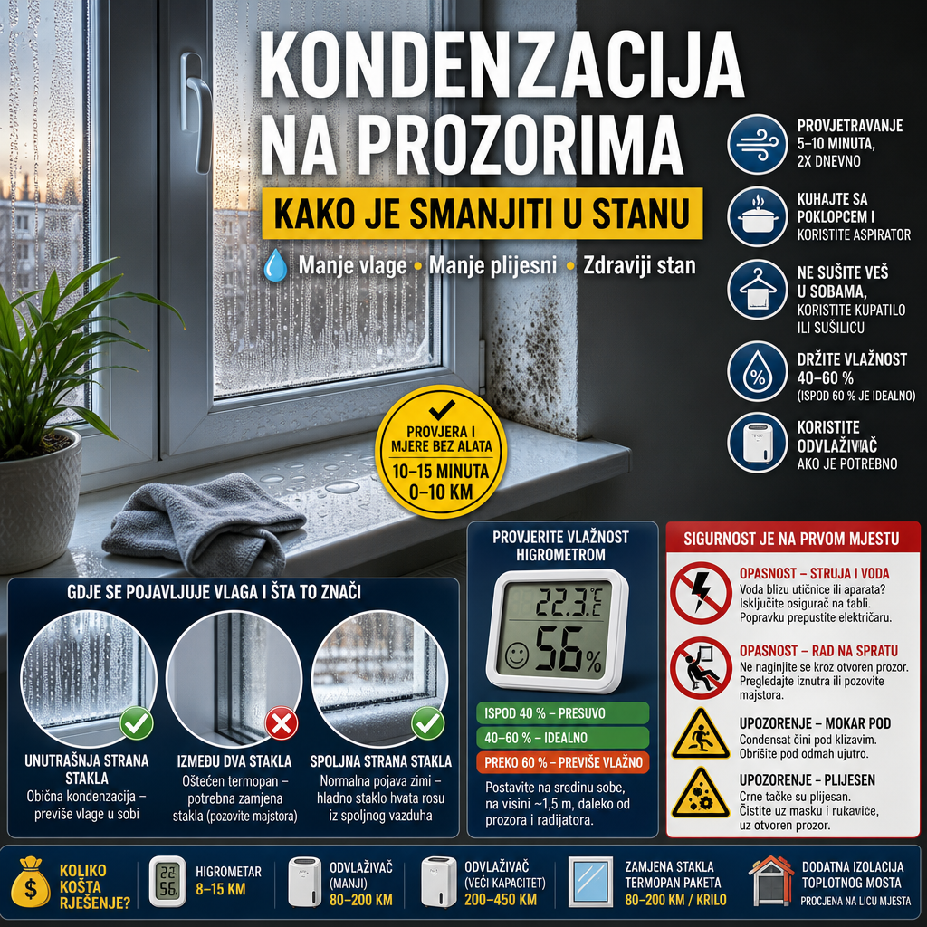 Kondenzacija na prozorima, kako je smanjiti u stanu