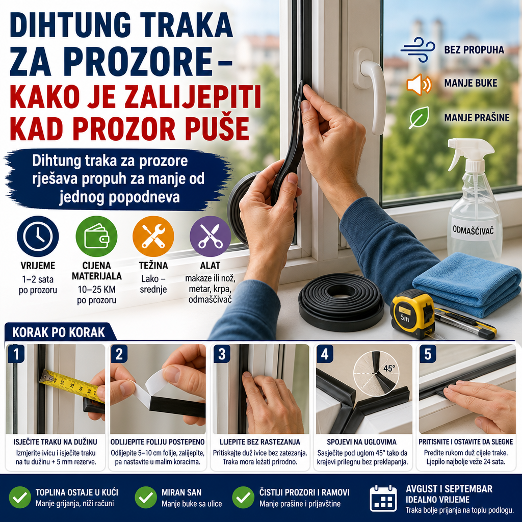 Dihtung traka za prozore - kako je zalijepiti kad prozor puše